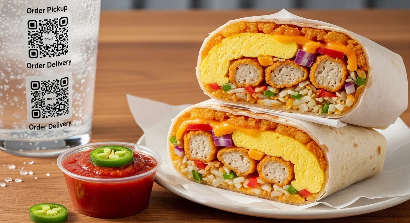 Hash Brown Scramble Burrito w/ Nuggets